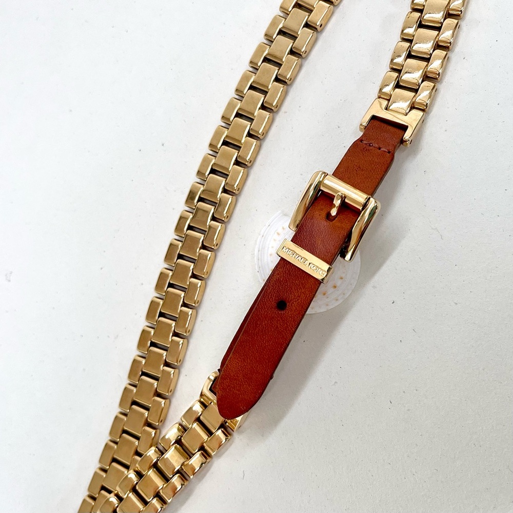 Michael Kors Gold Tone and Leather Belt ✨